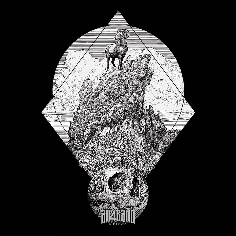 Metal band artwork titled On Mountain Top