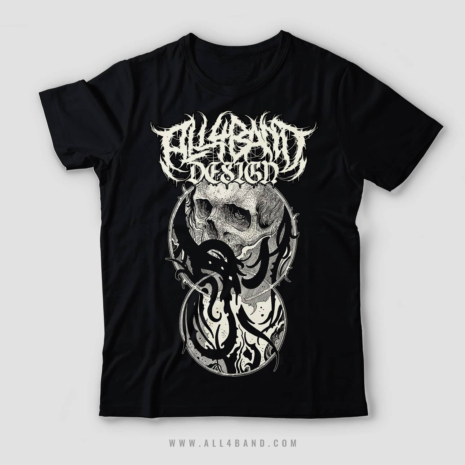 Metal band shirt design titled Consumed by Void