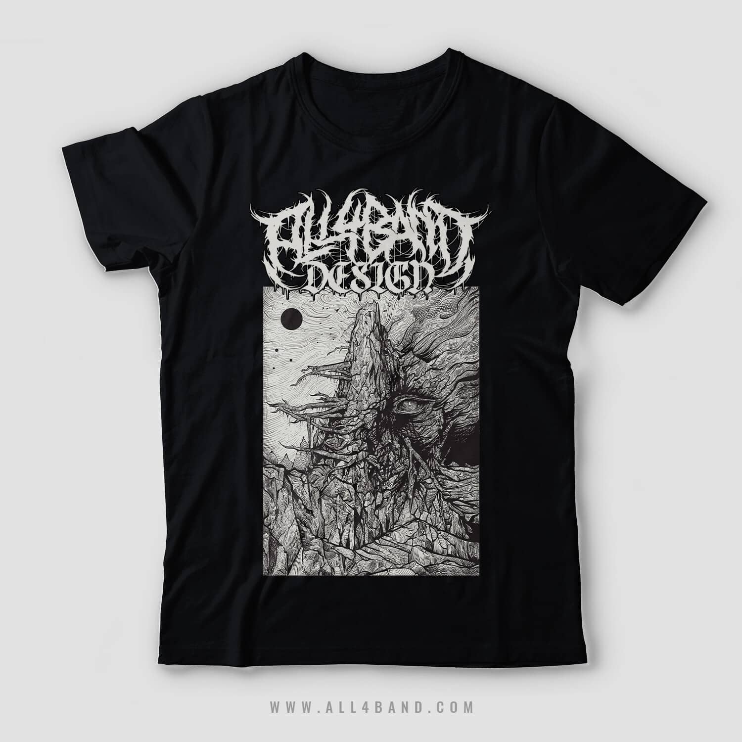 Metal band shirt design titled Mountain Spirit