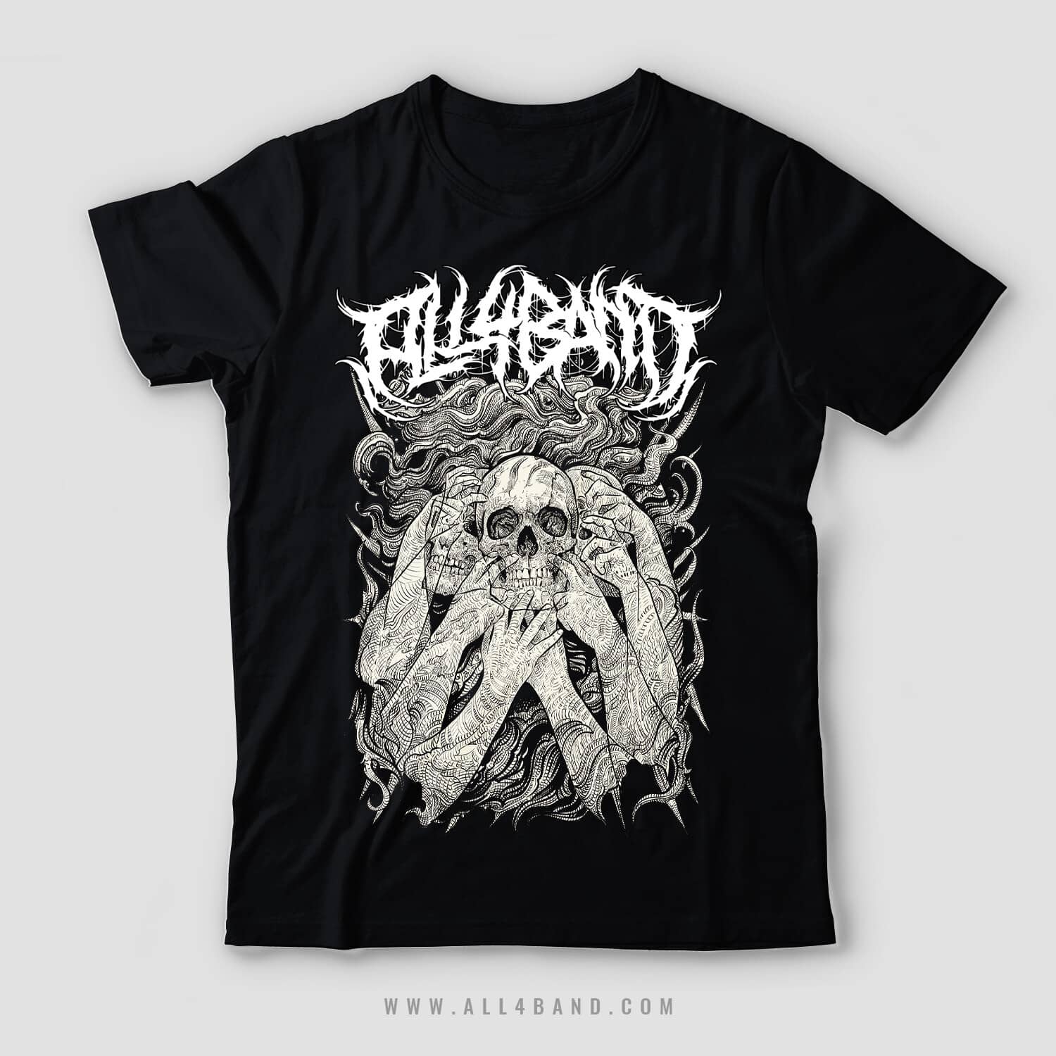 Metal band shirt design titled Split
