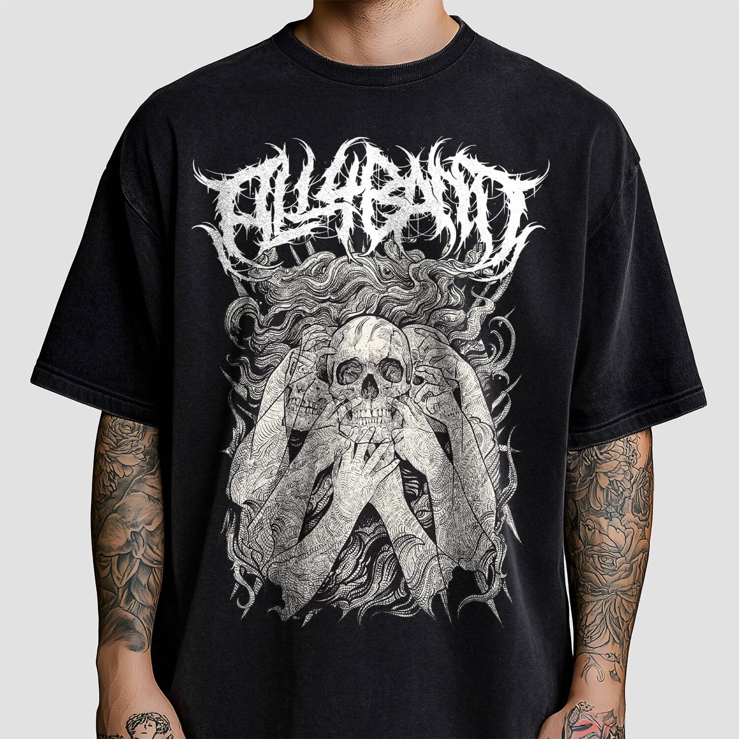 Metal band shirt design titled Split