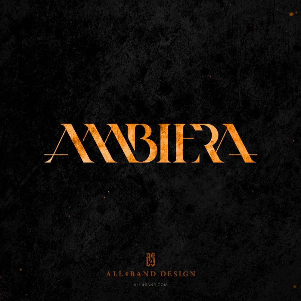 Custom progressive metalcore band logo for Ambiera