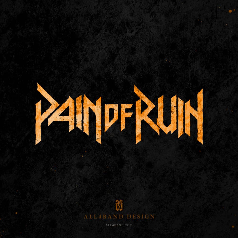 Thrash metal band logo design for Pain Of Ruin
