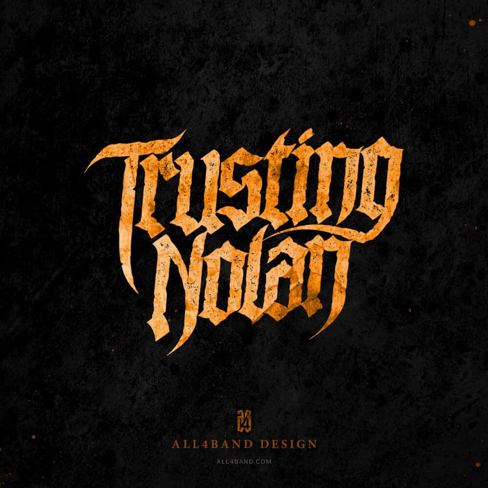 Metalcore band logo design for Trusting Nolan