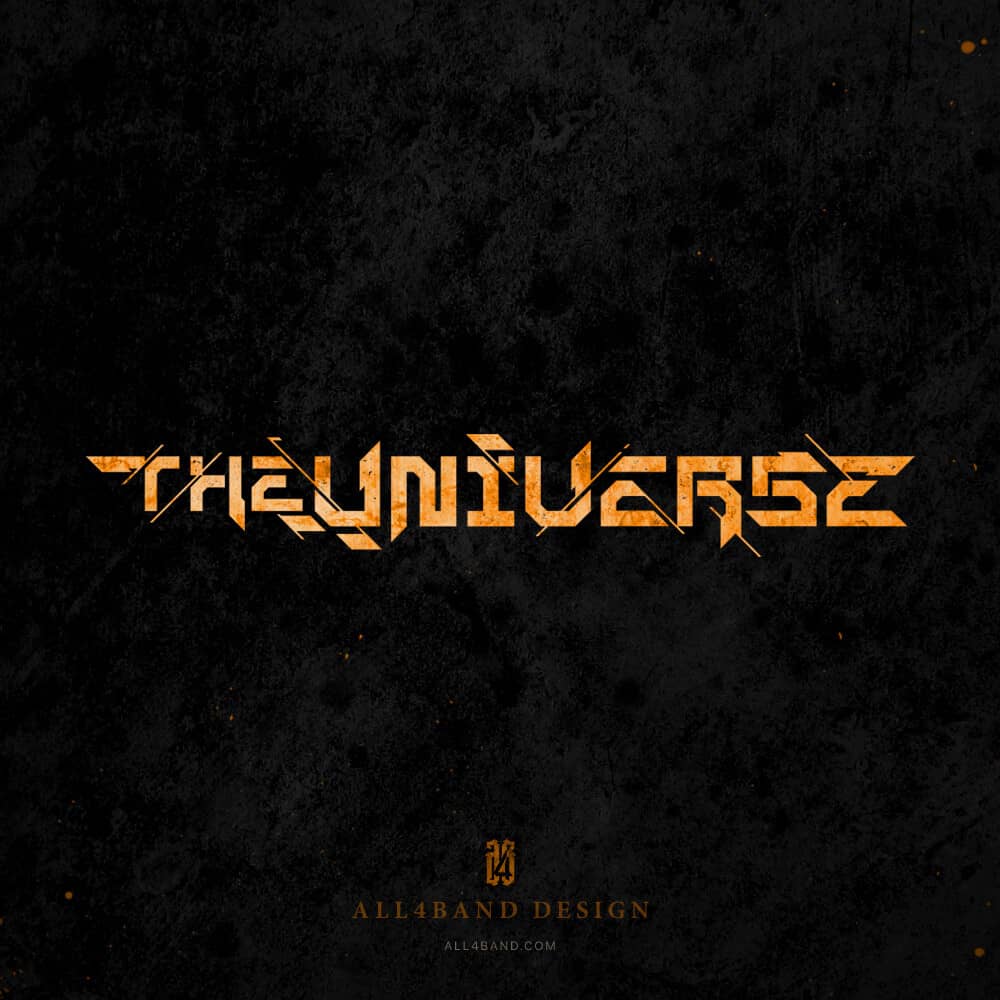 Progressive metal band logo design for The Universe