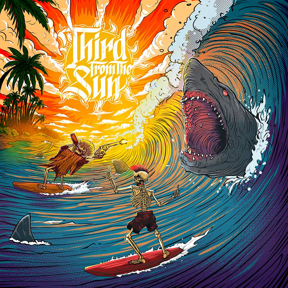 Punk rock album cover artwork for Third From The Sun
