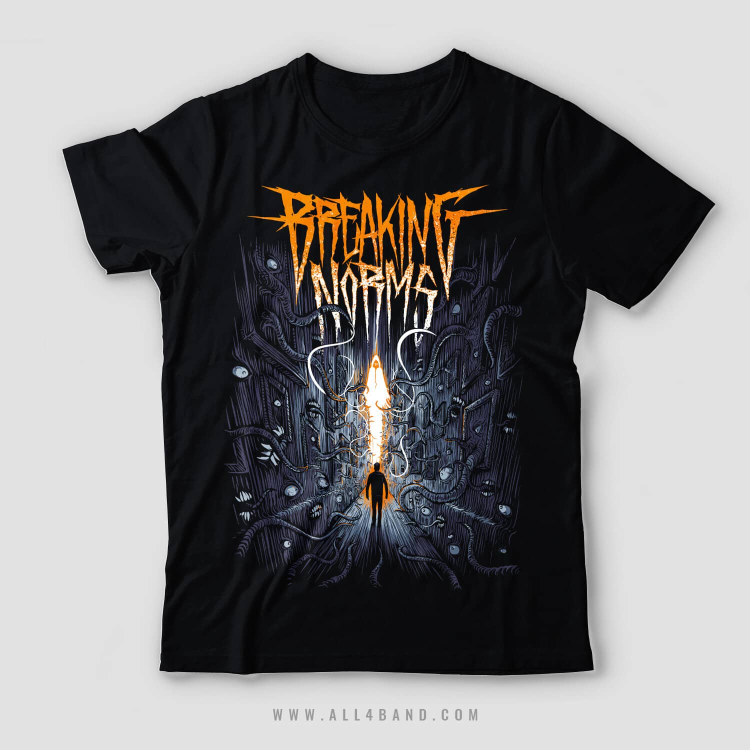 Metalcore band shirt design for Breaking Norms