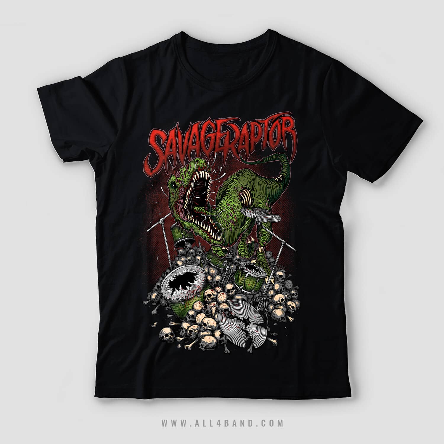 Metal band shirt design for Savage Raptor