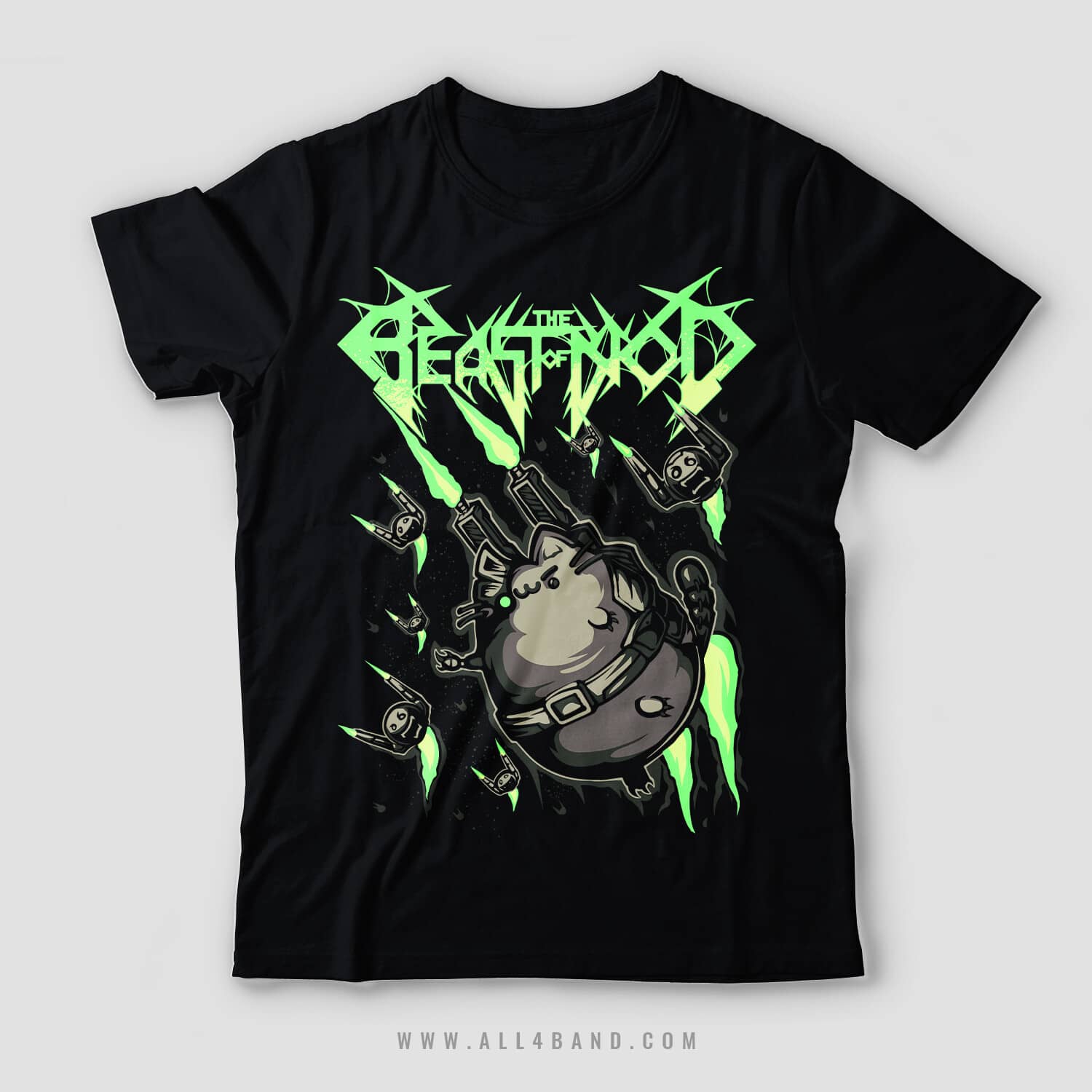 Metal band shirt design for The Beast Of Nod