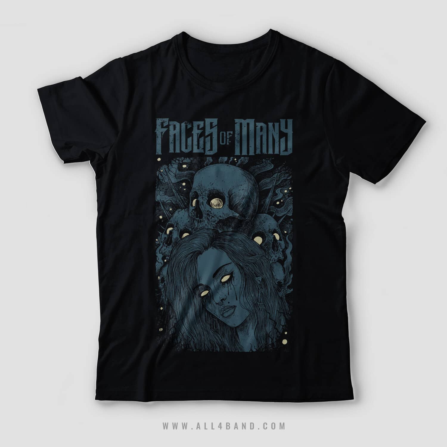 Metalcore band shirt design for Faces Of Many
