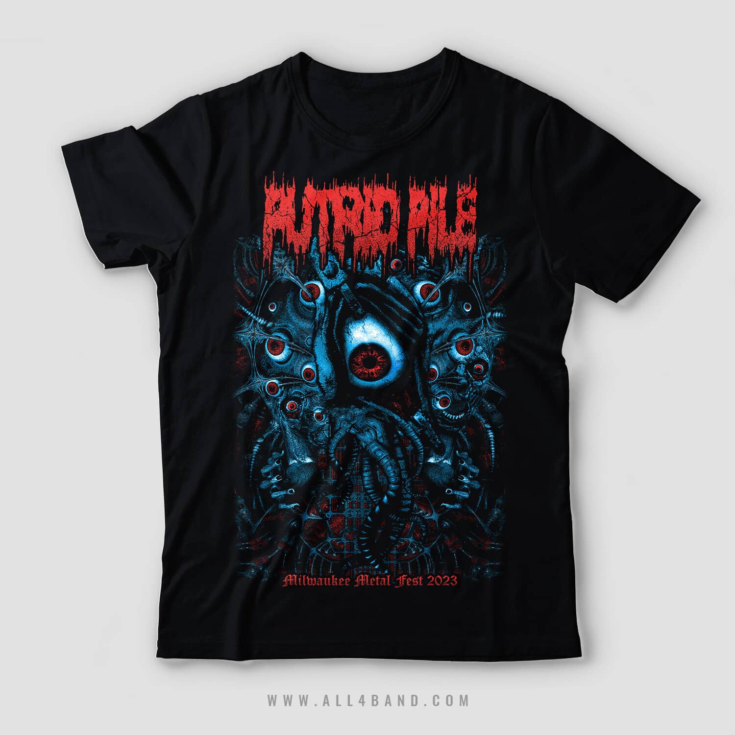 Metal band shirt design for Putrid Pile