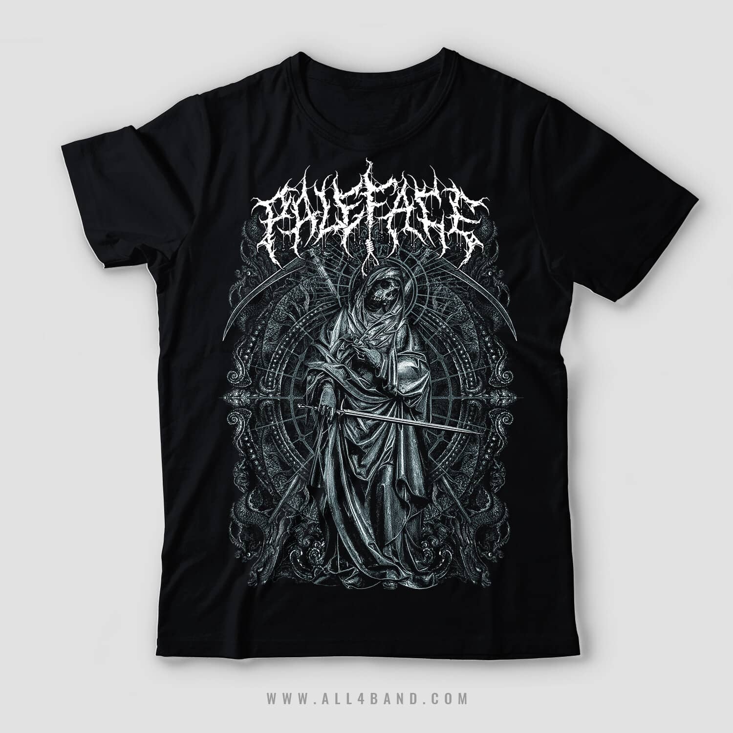 Hardcore band shirt design for Paleface Swiss