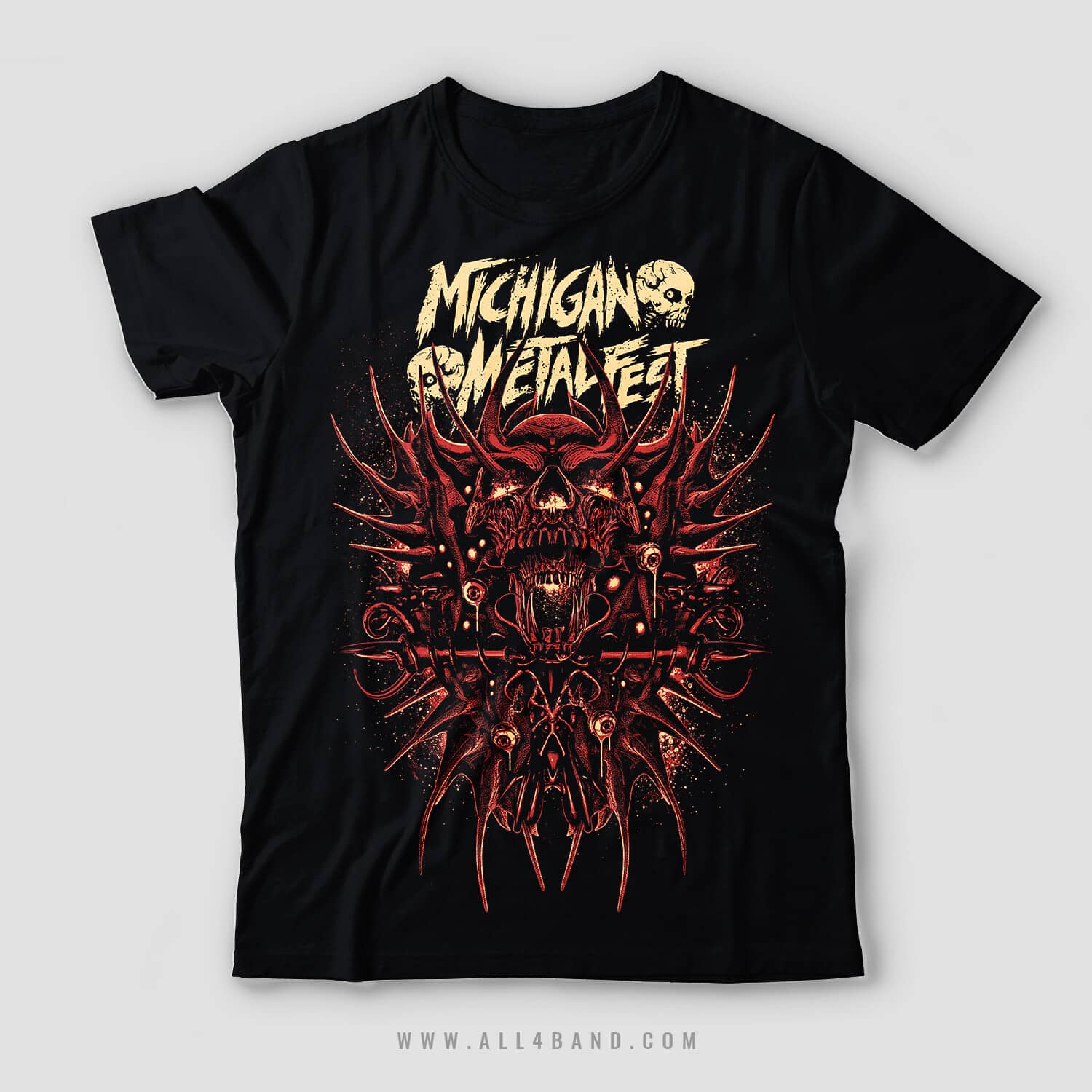 Metal band shirt design for Michigan Metal Fest
