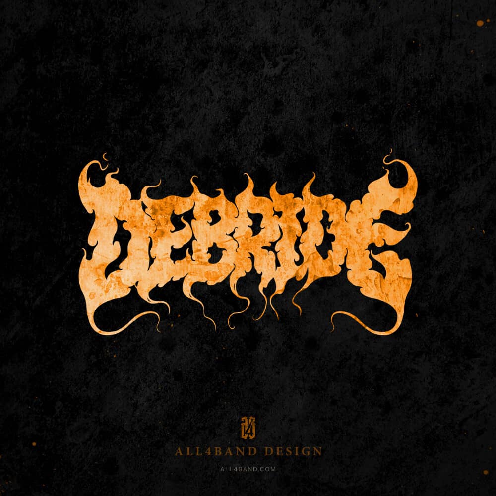 Stoner rock band logo for Debride