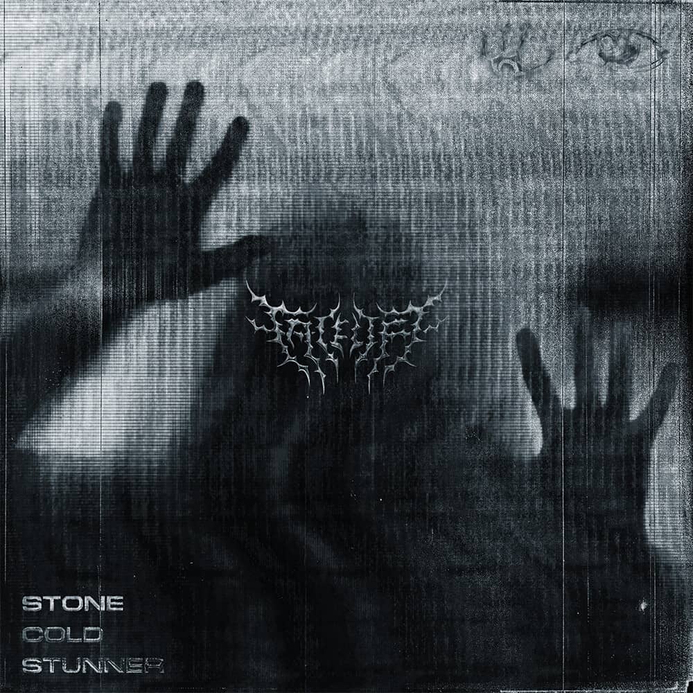 Band cover art featuring a shadowy silhouette with hands pressed against frosted glass